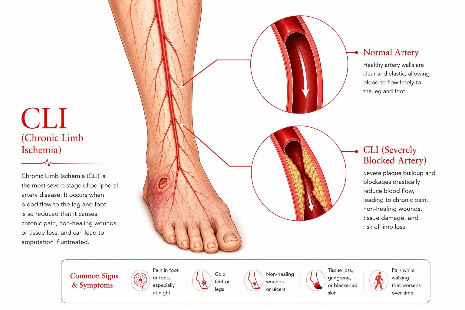 What Is Chronic Limb-Threatening Ischemia? Warning Signs and Treatment - anatomical illustration